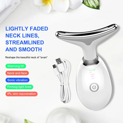 7-in-1 LED Face & Neck Wrinkle Massager with Free Gift