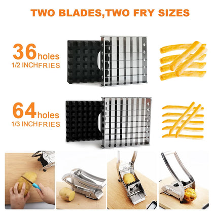 Potato Chipper & Slicer Cutter – Stainless Steel French Fry Maker