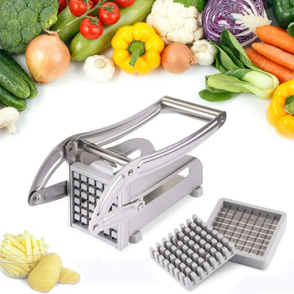Potato Chipper & Slicer Cutter – Stainless Steel French Fry Maker